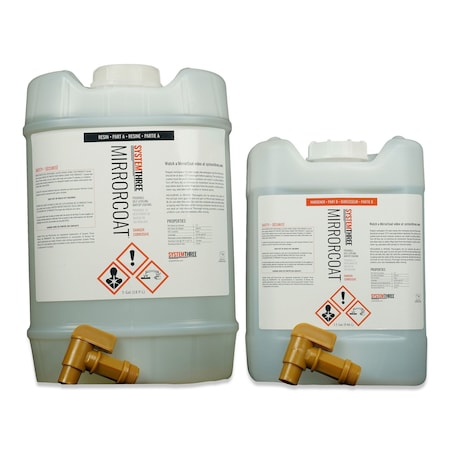 System Three Resins Mirror Coat BarTop Epoxy Resin Coating, 7.5 Gallon Kit, Clear 0500K58